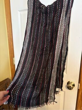 Maurice’s  Black Multicolor Woven Fringe Scarf - Women Accessories